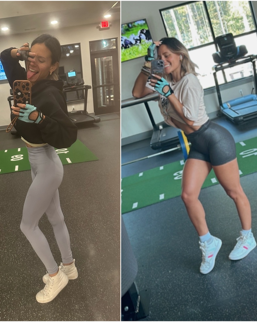 Two fitness photos presented together in the original patient collage